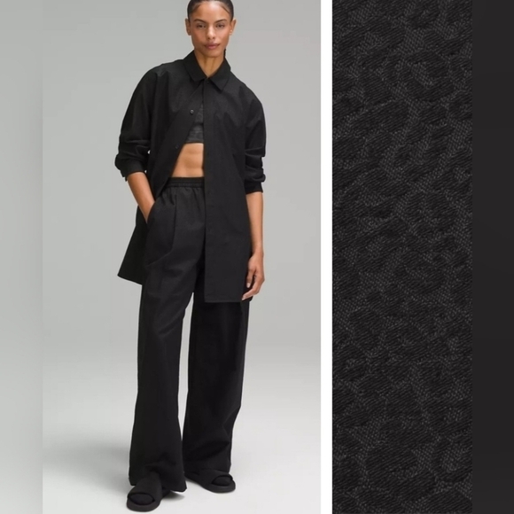 LULULEMON LAB Jacquard Relaxed-Fit Shirt In Leopardo Jacquard MED Black Size 12 - Picture 16 of 16